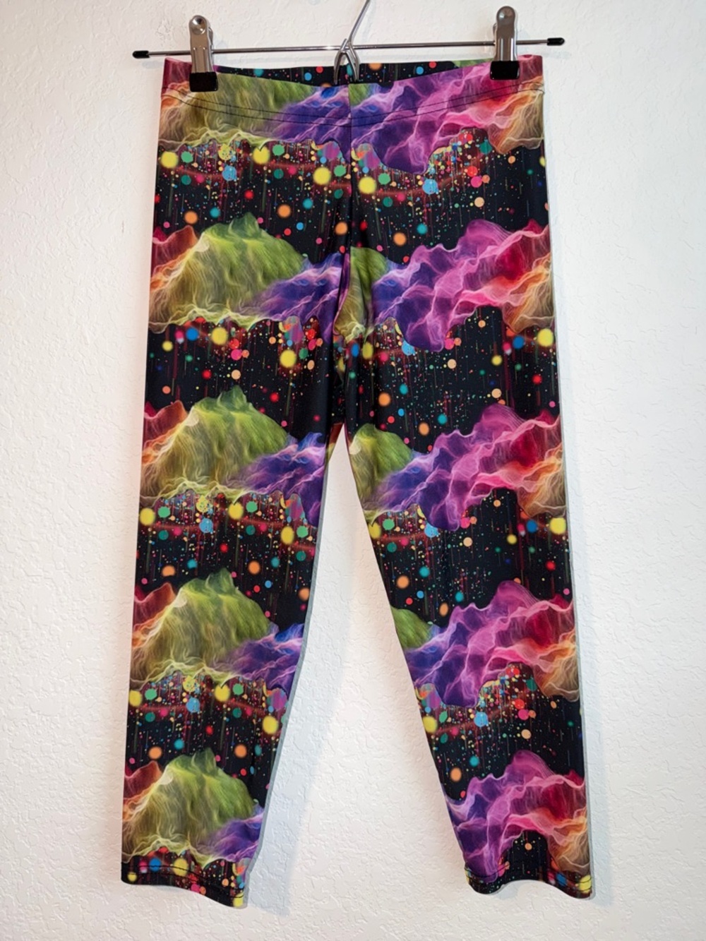 Women's Nebula Print Yoga Leggings - Made in USA - Picture 1 of 4